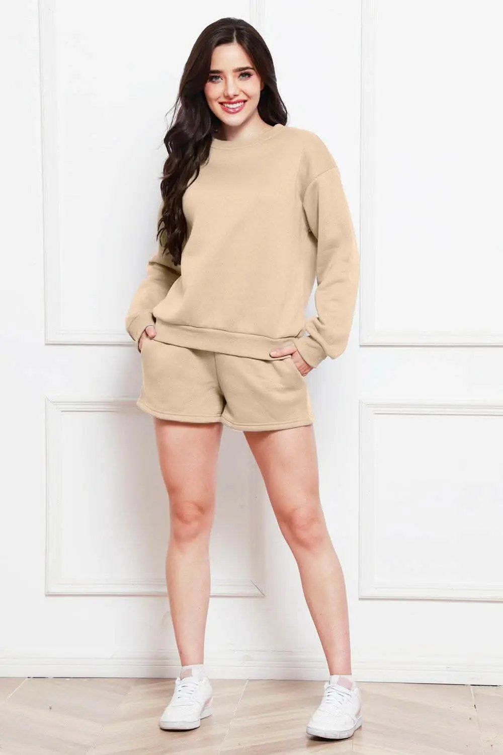 Cozy sweatshirt and shorts set - Love Salve